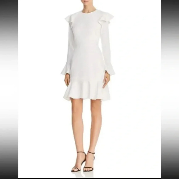 Jay Godfrey | Ivory Mae Flounced Ruffle Cutout Open Back Dress Wedding Size 4 - Picture 2 of 5